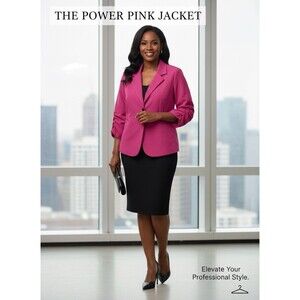Ladies Hot pink Career Jacket Size L (Pre-Loved)